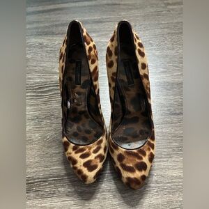 Like New Dolce & Gabana Leopard Pony HairPrint Heels. Sz 39